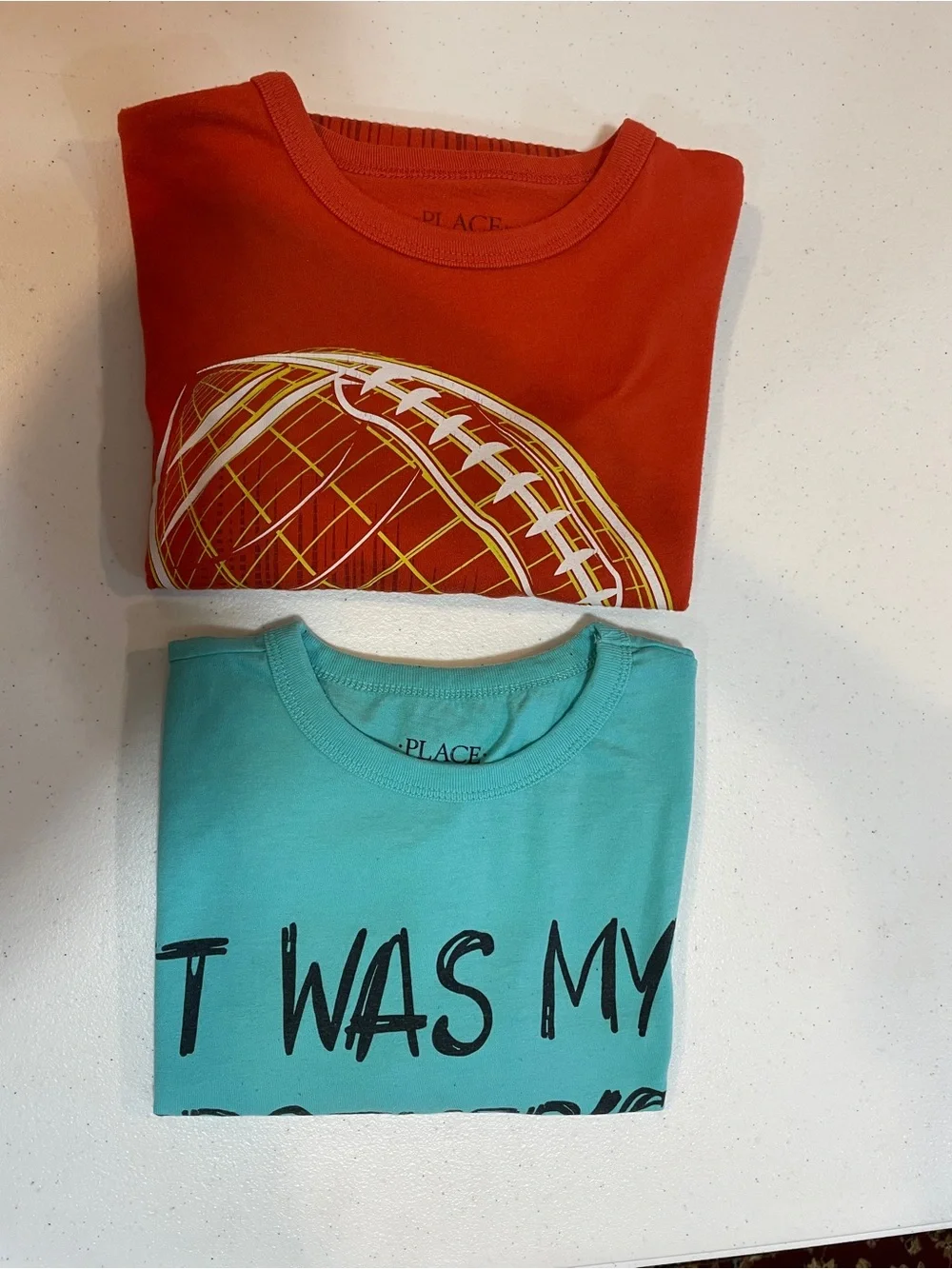 The Children's Place Orange Long-Sleeve Football Graphic Tee Blue one 14. (2)